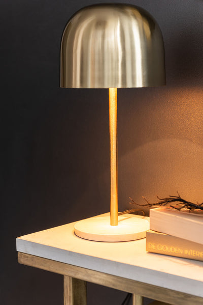 TABLE LAMP QUEEN METAL MARBLE GOLD