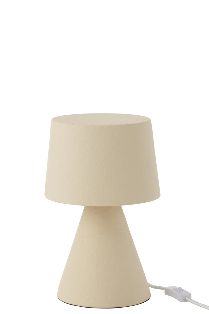 Table Lamp Small Shade Stoneware Beige