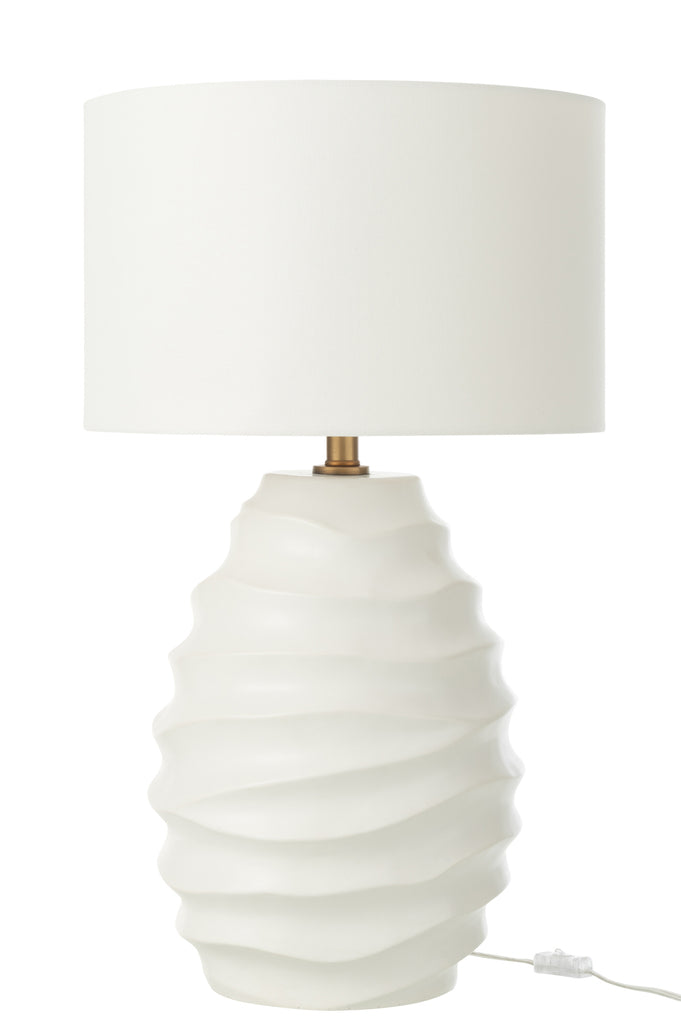 Table Lamp Waving Ceramic White