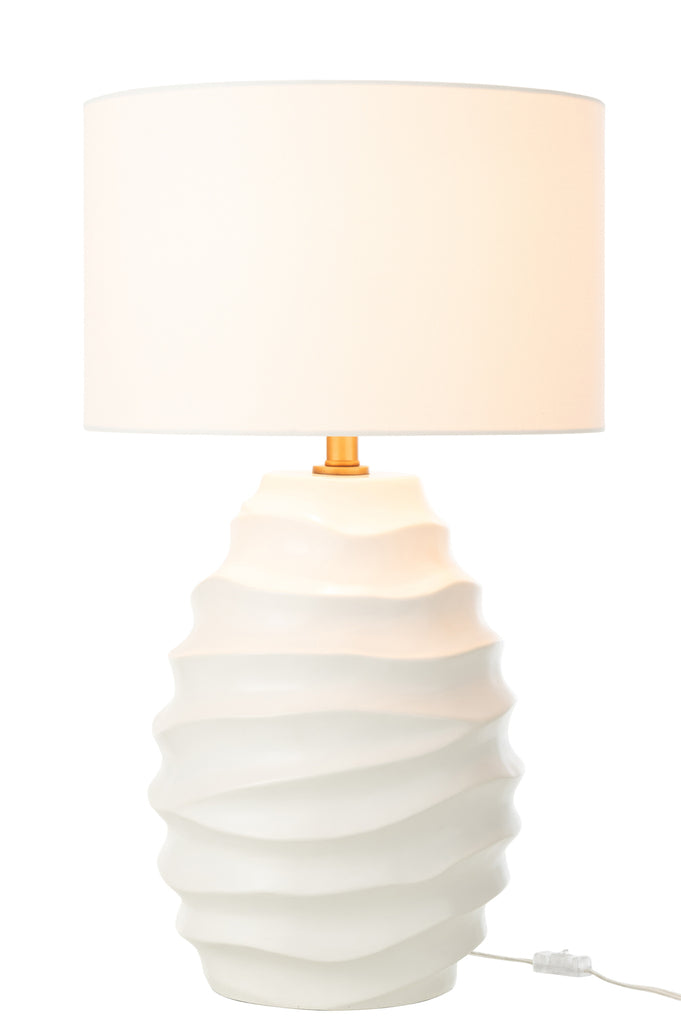 Table Lamp Waving Ceramic White