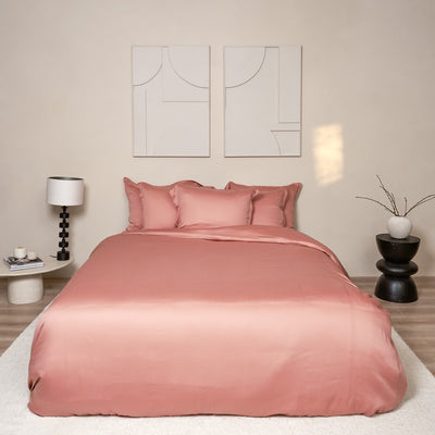 TENCEL™ – Satin-Spannbetttuch Terra Pink 