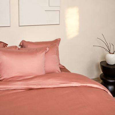 TENCEL™ – Satin-Kissenbezug Terra Pink 