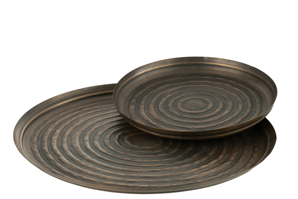 Tray Round Classic Iron Bronze L