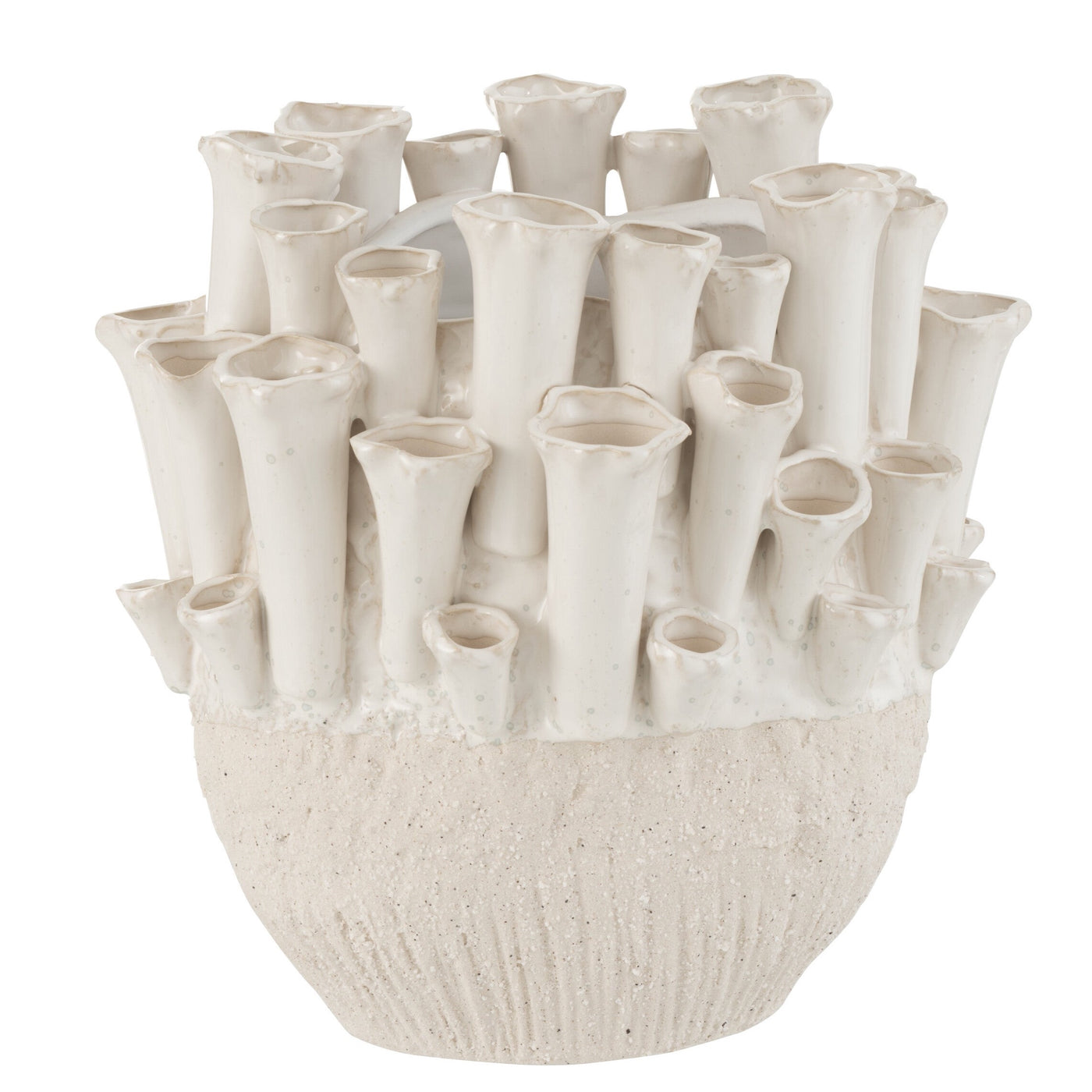 VASE ANEMONE NIEDRIG KERAMIK BEIGE