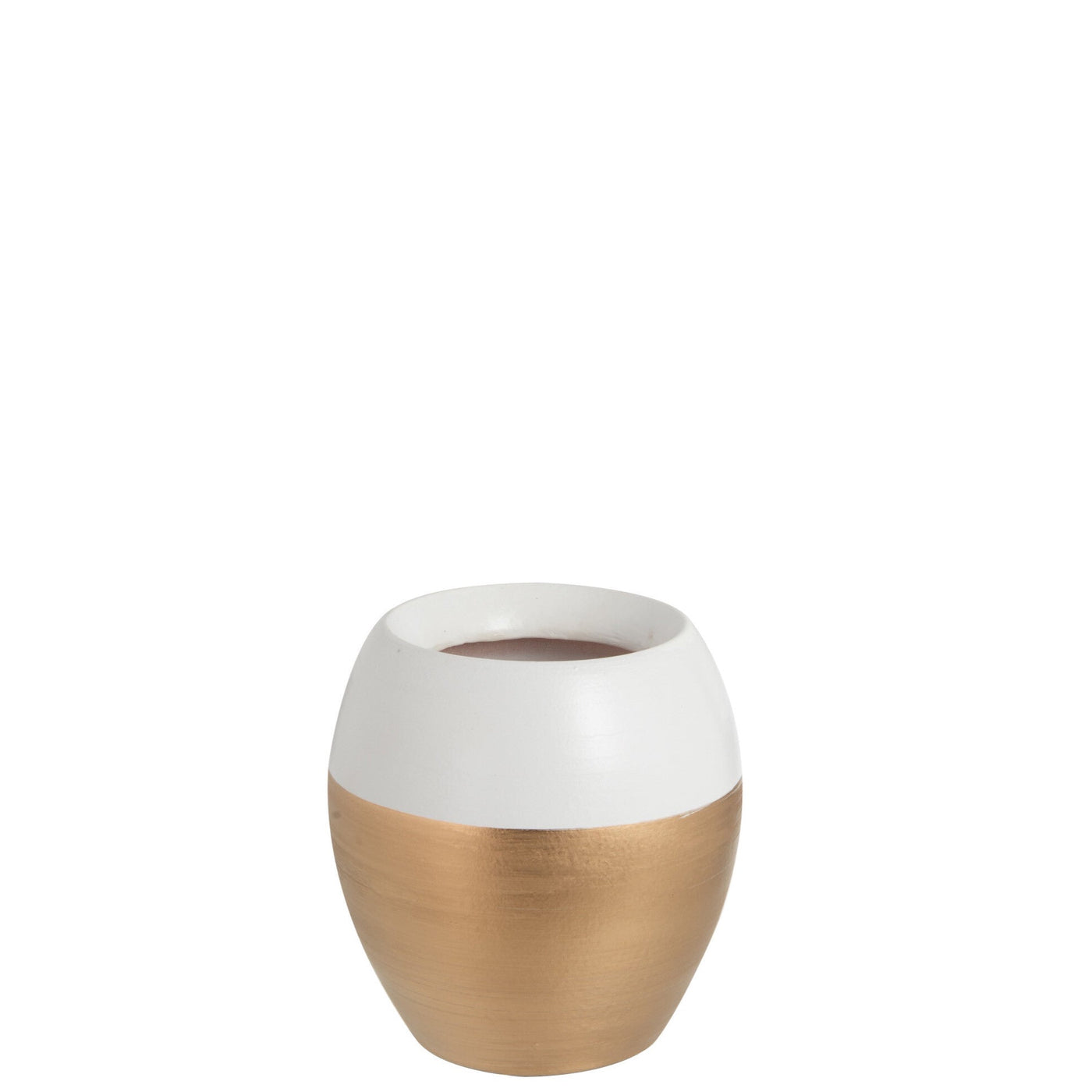 VASE RAND TERRAKOTTA WEISS/GOLD KLEIN