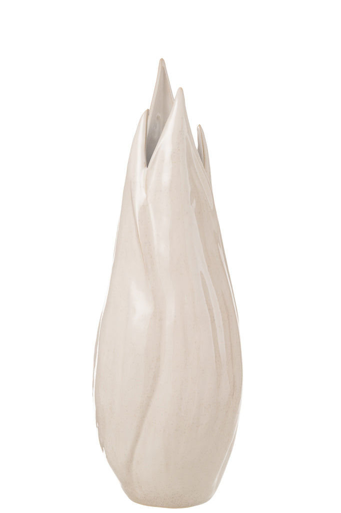 VASE IBIZA SHINY CERAMIC BEIGE LARGE