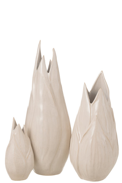 VASE IBIZA GLÄNZENDE KERAMIK BEIGE GROSS