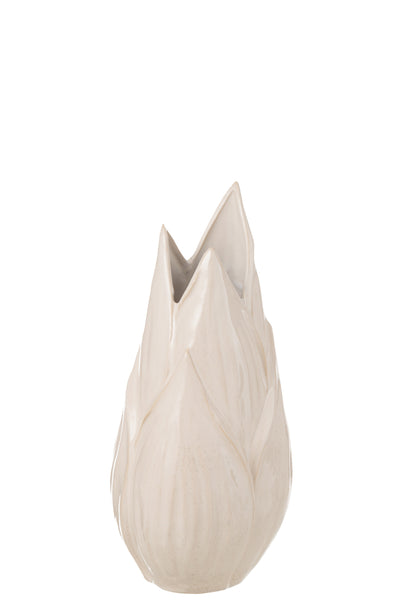 VASE IBIZA GLÄNZENDE KERAMIK BEIGE MITTEL