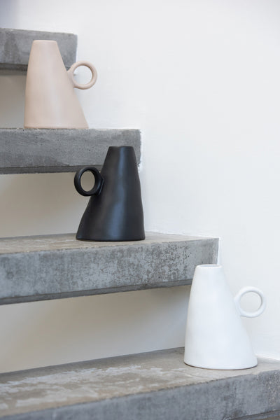 Vase Inclined Ceramic Black