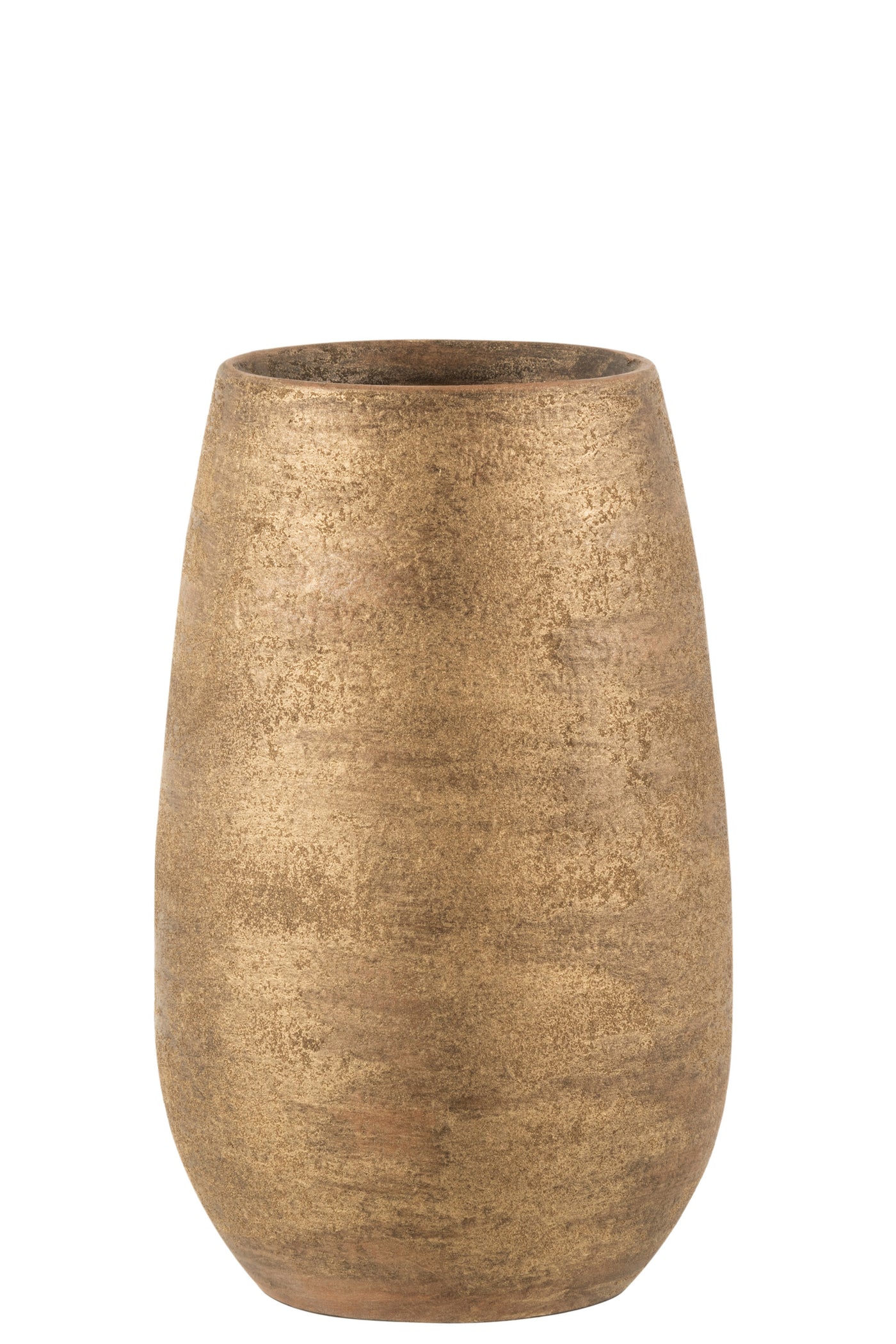 VASE UNREGELMÄSSIG RAU KERAMIK GOLD KLEIN