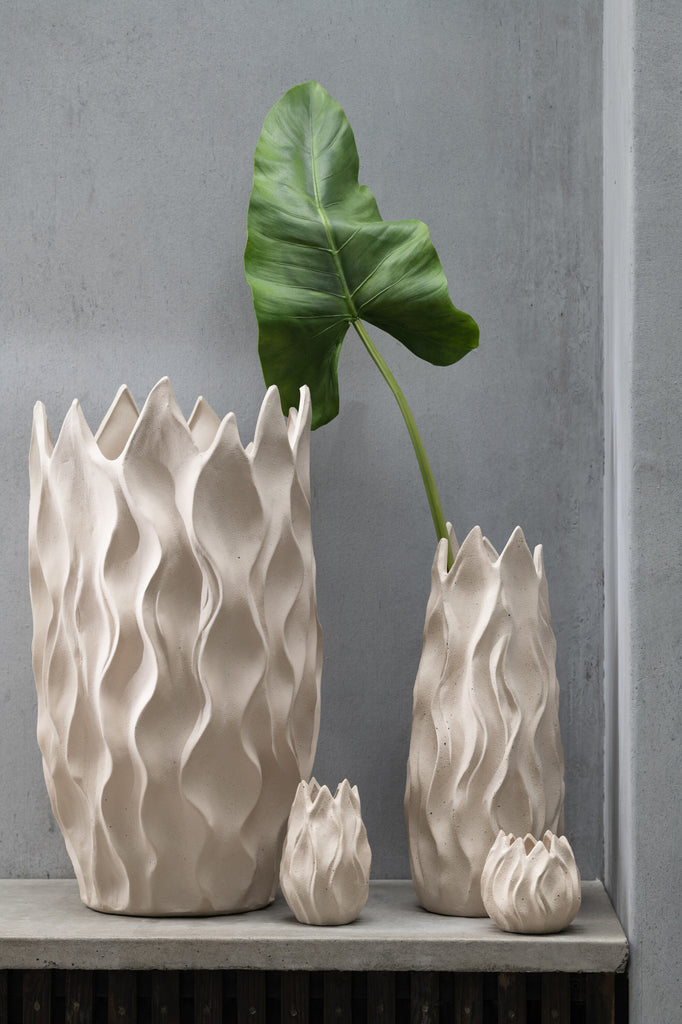 Vase Ivy Keramik Beige Klein