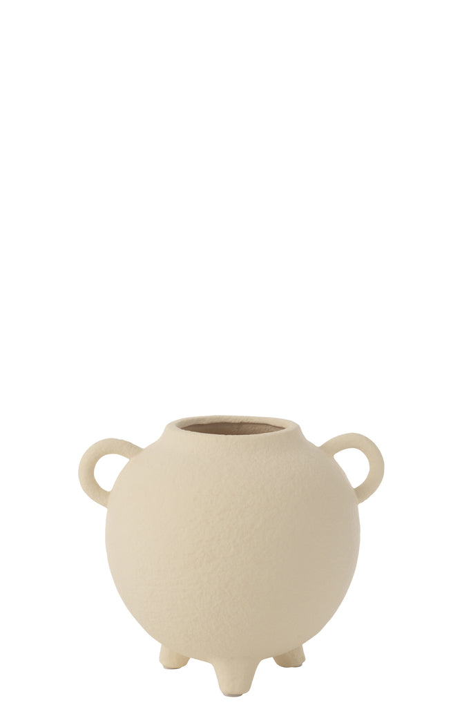 Vase Jug Round Stoneware Beige