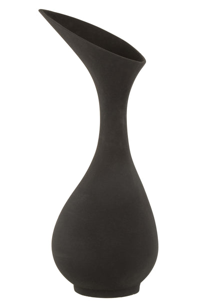 Vase Olivia Rough Aluminium Schwarz Groß