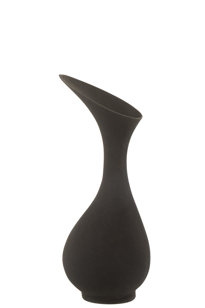 Vase Olivia Rough Aluminum Black Medium