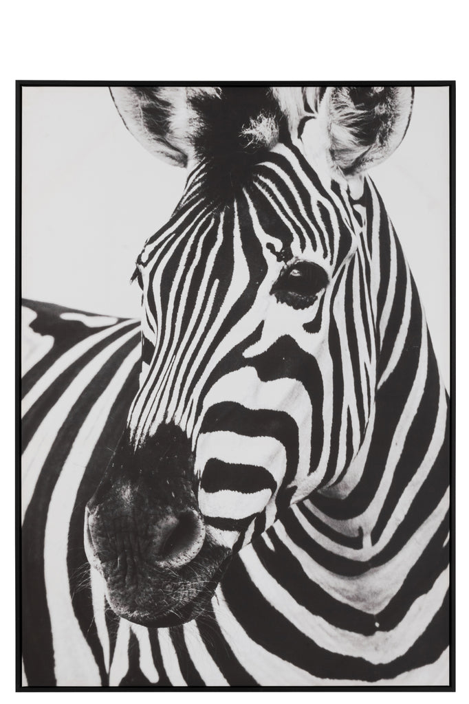 Wall Deco Zebra Canvas/Plastic Black/White